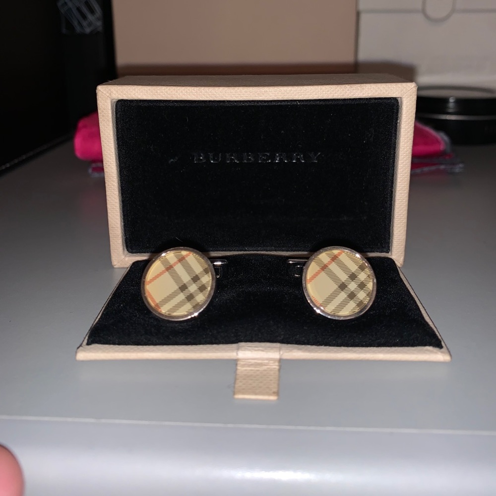 Burberry Check Round Cufflinks